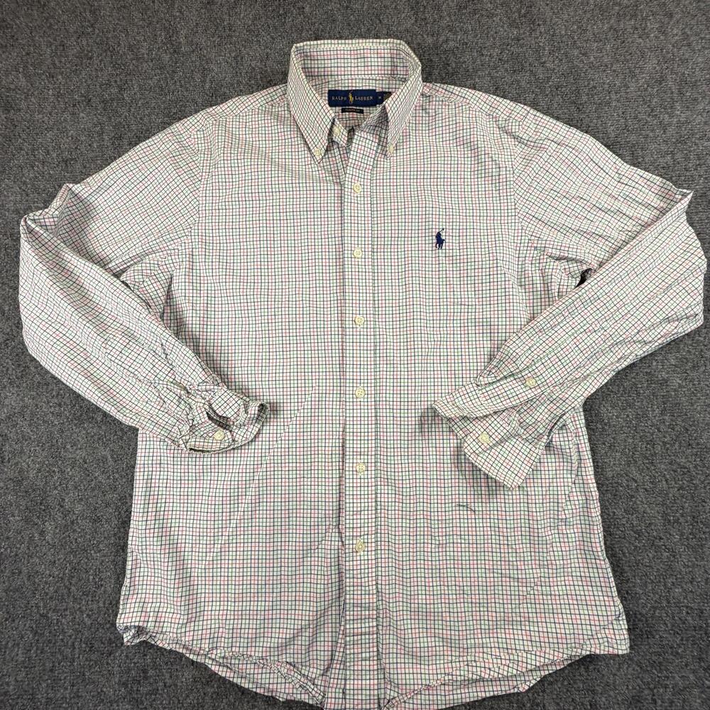 Ralph Lauren Mens Classic Fit Multi Color Check Cotton Button Down Shirt M 956‎